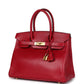 Birkin 30 Rouge Vif Tadelakt Gold Hardware