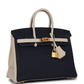 Hermès Special Order (HSS) Birkin 25 Bleu Nuit and Craie Togo Gold Hardware