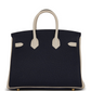 Hermès Special Order (HSS) Birkin 25 Bleu Nuit and Craie Togo Gold Hardware