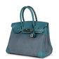 Vintage Hermès Birkin 30 Blue Jean Gulliver and Denim Palladium Hardware
