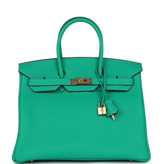 Hermès Special Order (HSS) Birkin 35 Menthe Verso Togo Gold Hardware
