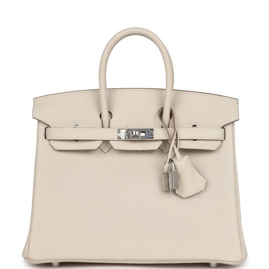 Birkins 25 Craie Togo Palladium Hardware