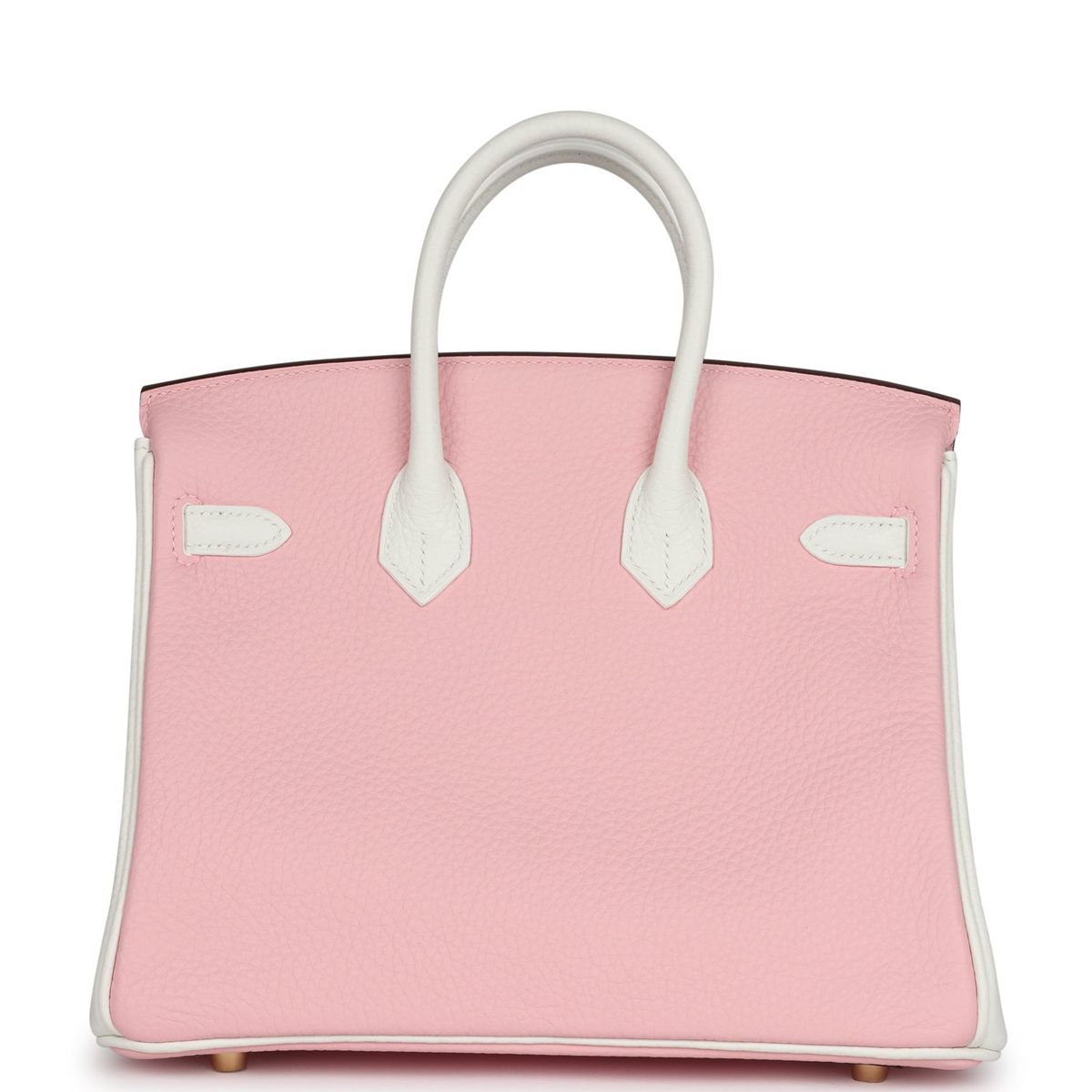 Hermès Special Order (HSS) Birkin 25 Rose Sakura and White Clemence Brushed Gold Hardware
