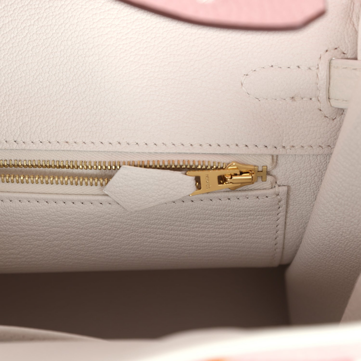 Hermès Special Order (HSS) Birkin 25 Rose Sakura and White Clemence Brushed Gold Hardware