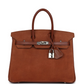 Birkin 25 Vintage Noisette Doblis and Box Palladium Hardware