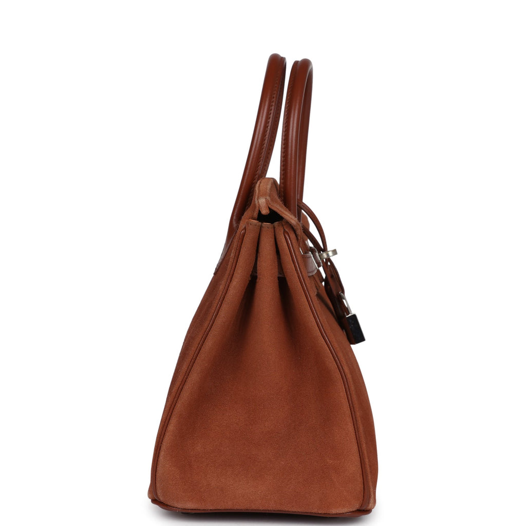 Birkin 25 Vintage Noisette Doblis and Box Palladium Hardware