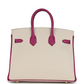 Hermès Special Order (HSS) Birkin 25 Craie and Rose Pourpre Epsom Brushed Gold Hardware