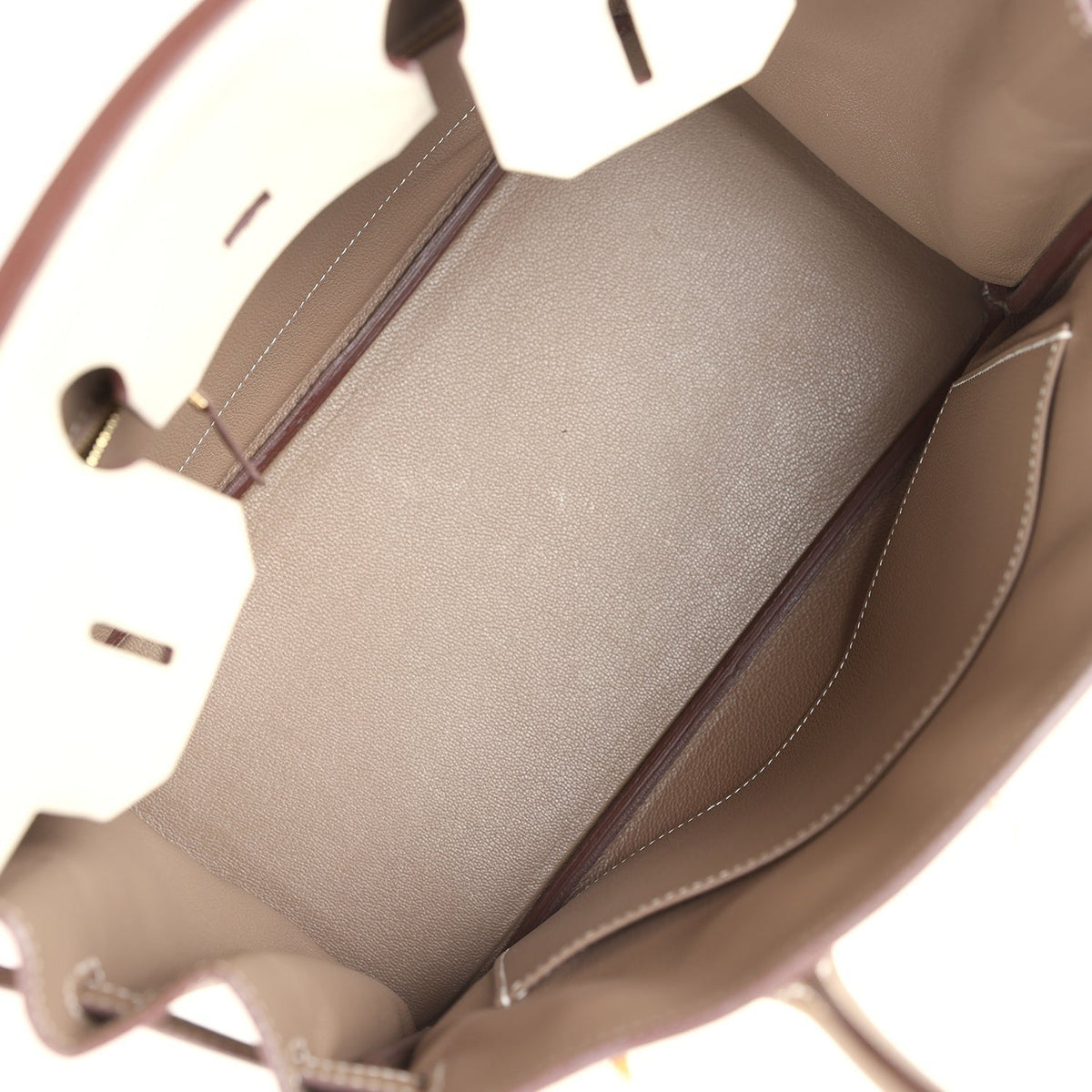 Hermès Special Order (HSS) Birkin 30 Etoupe and Craie Togo Brushed Gold Hardware