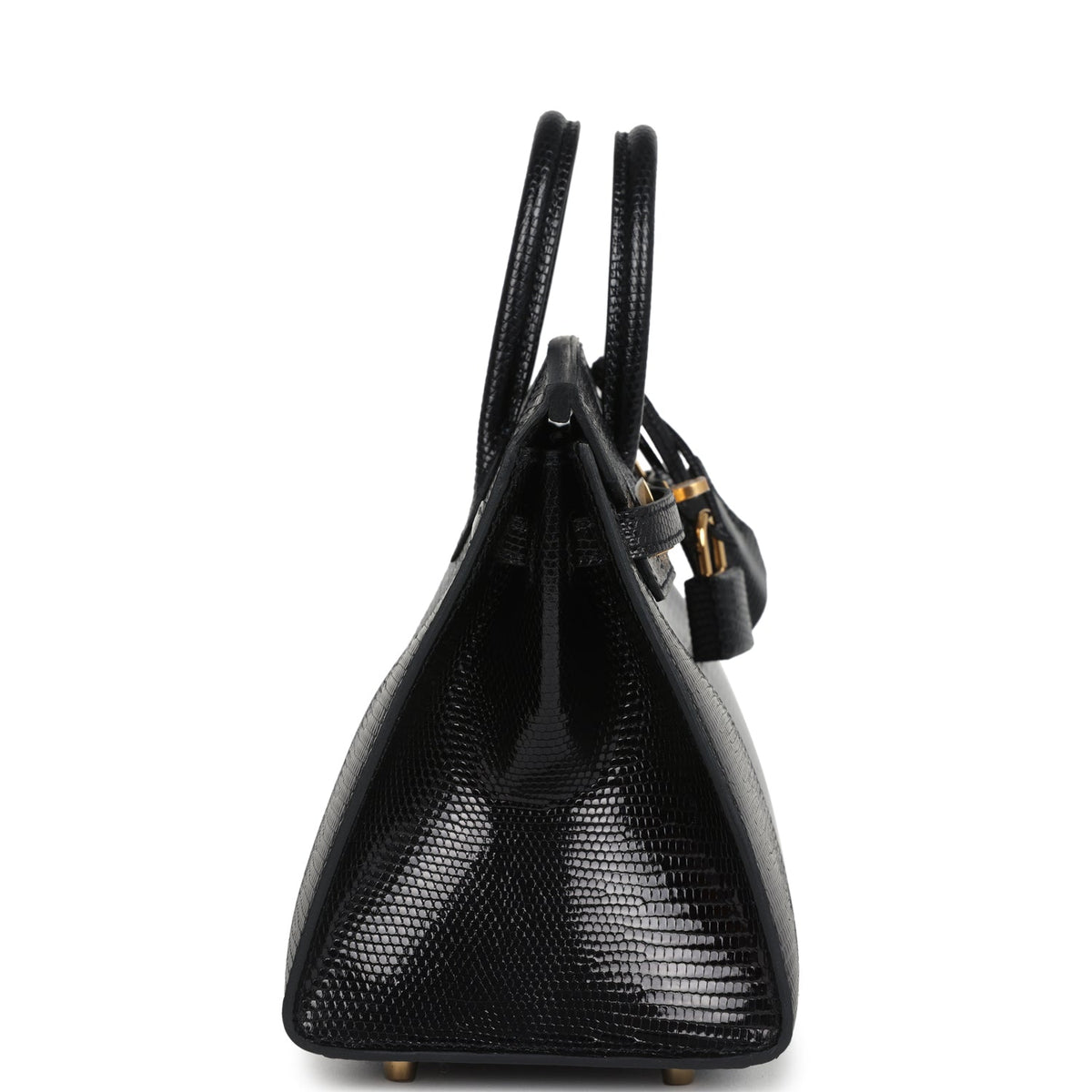 Birkin Sellier 20 Black Varanus Niloticus Lizard Gold Hardware