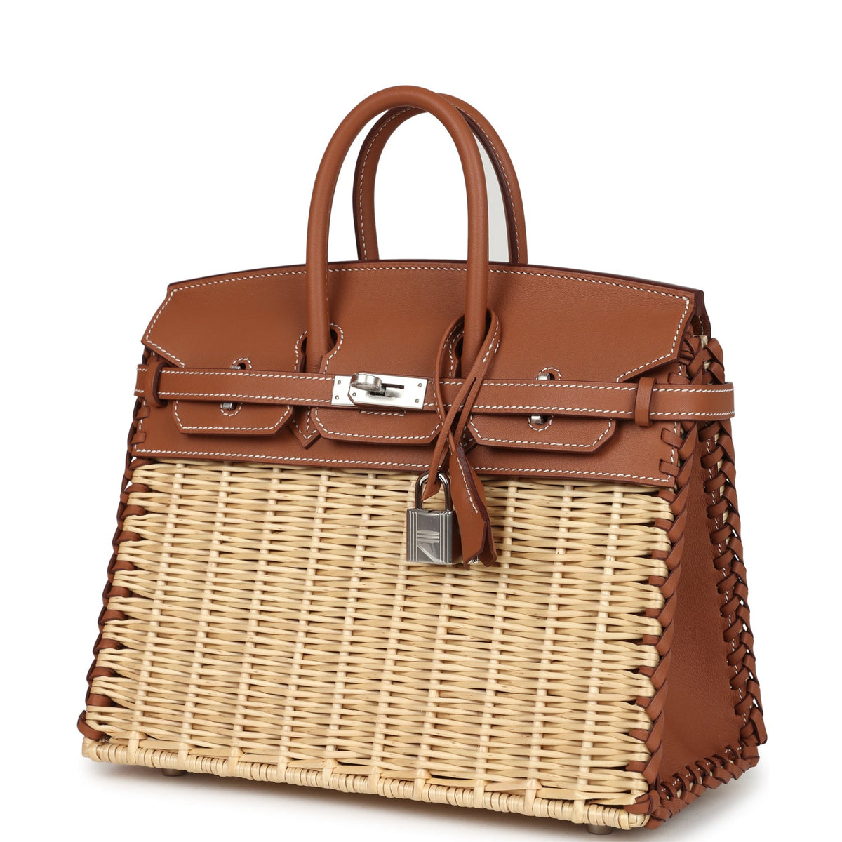 Picnic Birkin Sellier 25 Gold Swift Palladium Hardware