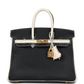 Hermès Special Order (HSS) Birkin 25 Bi-Color Black and Nata Chevre Mysore Brushed Gold Hardware