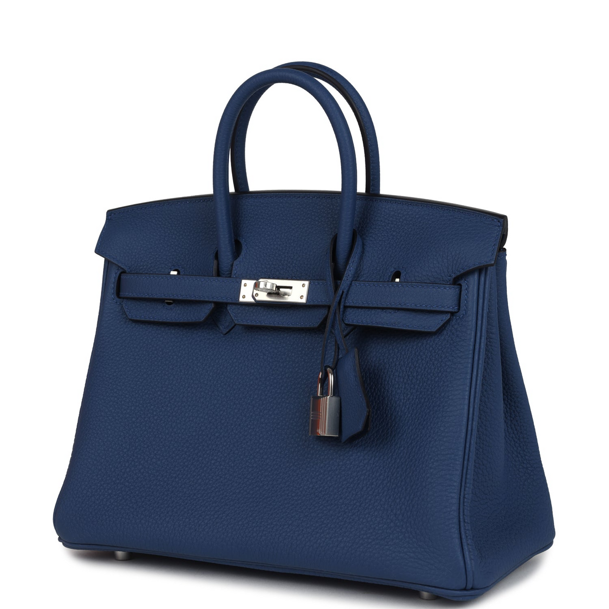 Birkins 25 Bleu Tie Togo Palladium Hardware