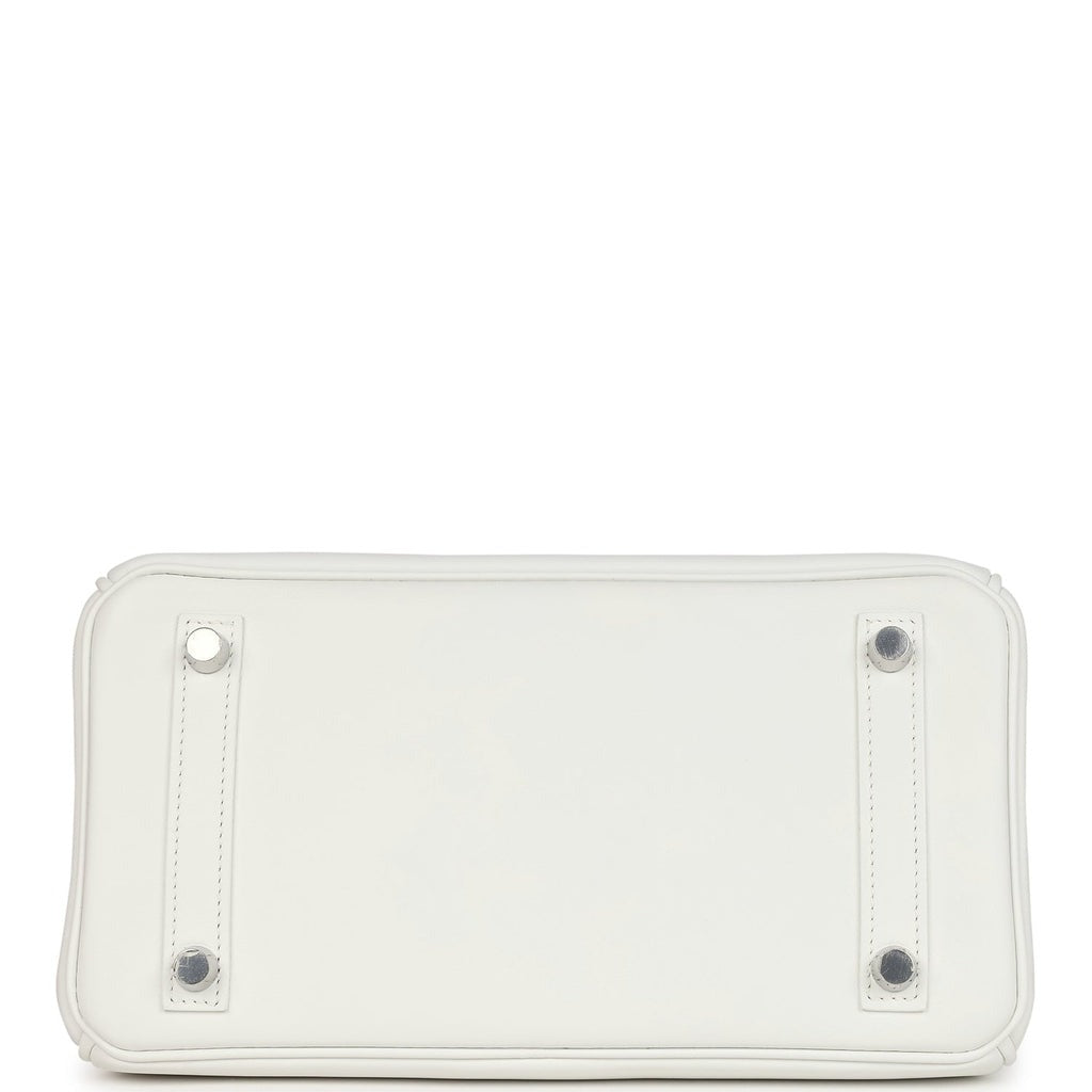 Birkin 25 New White Swift Palladium Hardware