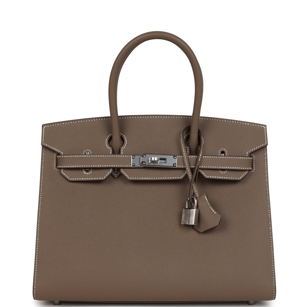 Birkin Sellier 30 Etoupe Epsom Palladium Hardware