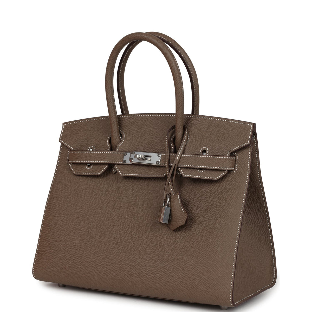 Birkin Sellier 30 Etoupe Epsom Palladium Hardware