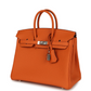 Birkin 25 Orange Togo Palladium Hardware