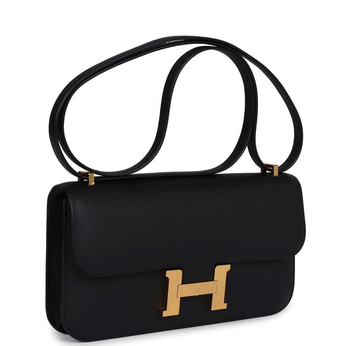 Constance Elan Black Epsom Gold Hardware