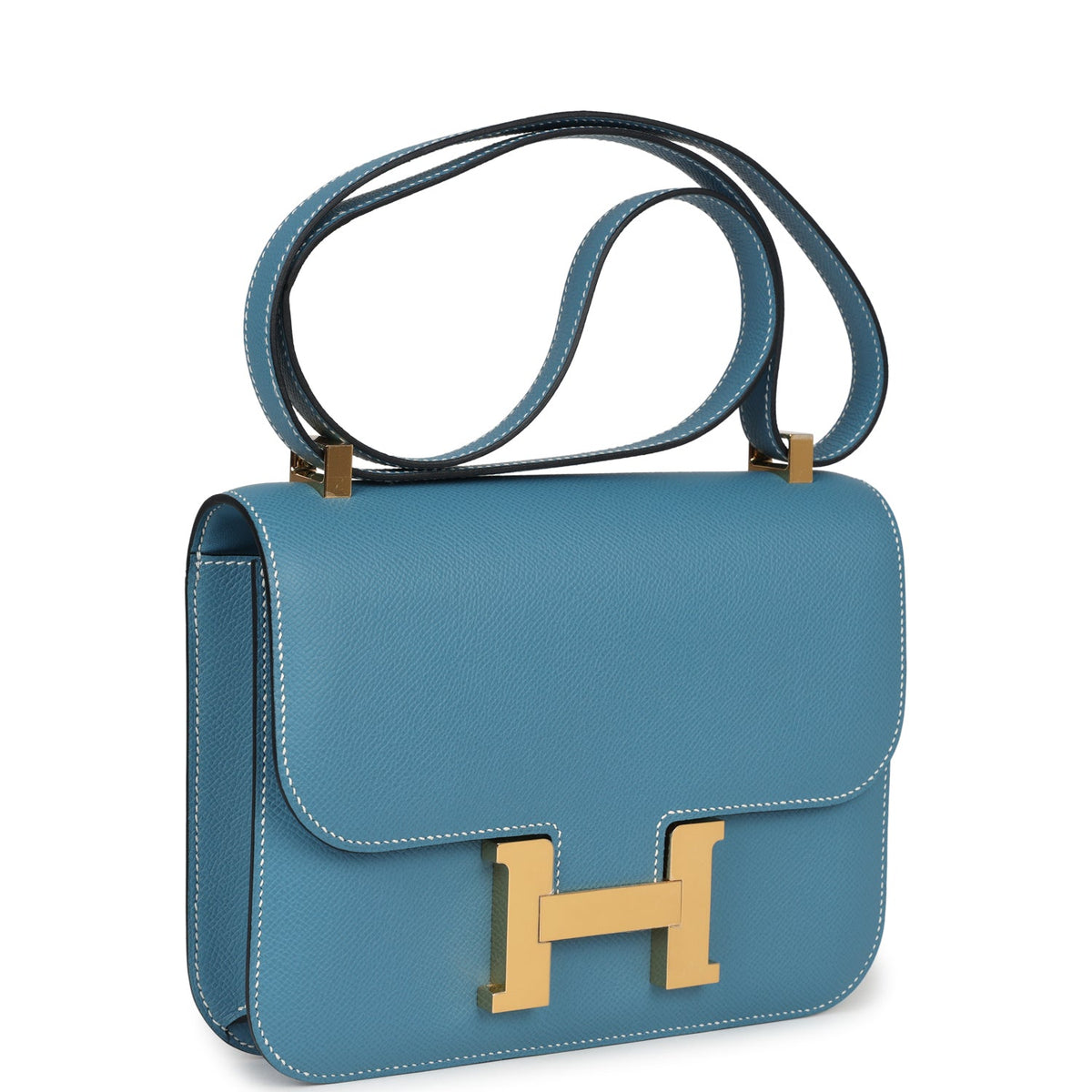 Constance 1-24 Blue Jean Epsom Gold Hardware