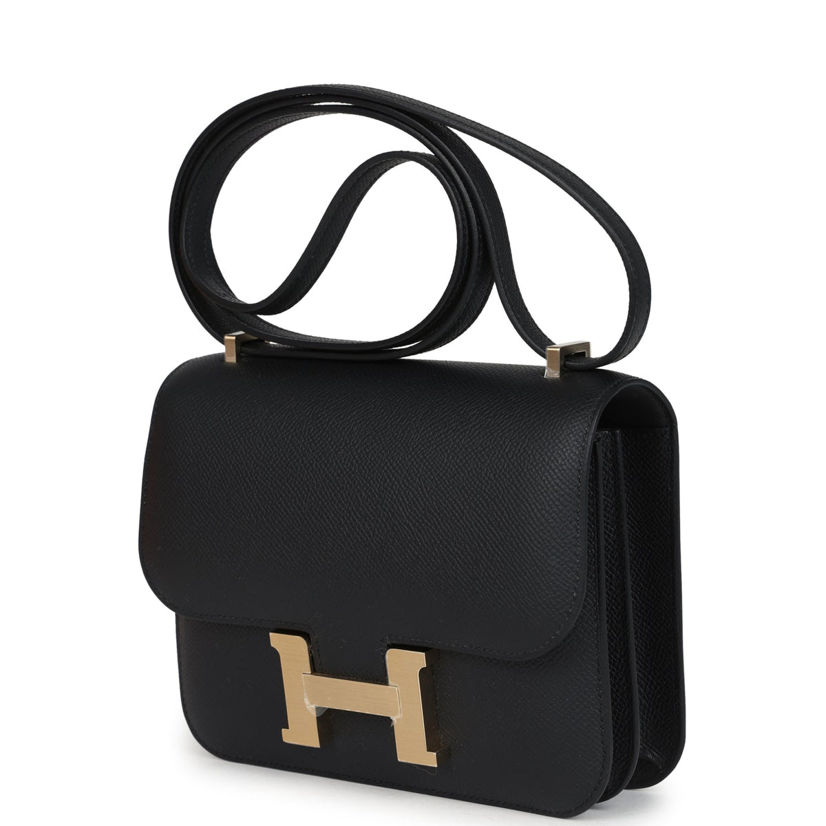 Constance 18 Black Epsom Brushed Gold Hardware
