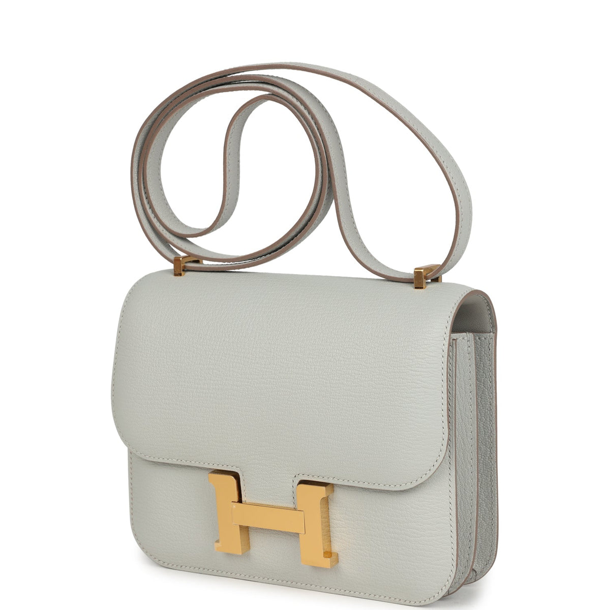 Constance 18 Gris Perle Chevre Mysore Gold Hardware