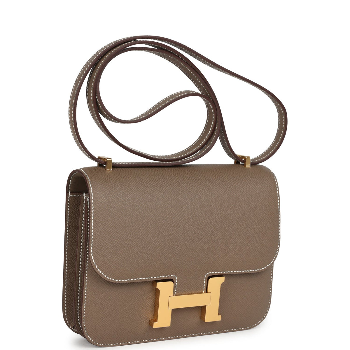 Constance 18 Etoupe Epsom Gold Hardware