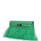 Kelly Elan Foile Vert Comics Chevre and Ostrich Feather Palladium Hardware
