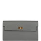 Kelly Pocket Long Wallet Gris Meyer Madame Gold Hardware