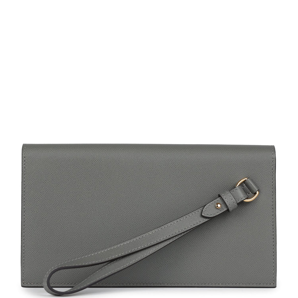 Kelly Pocket Long Wallet Gris Meyer Madame Gold Hardware