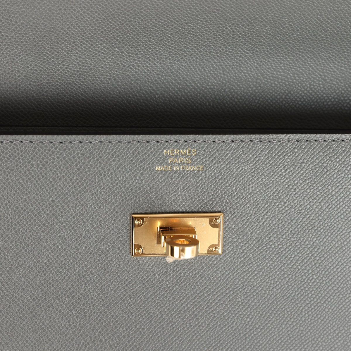 Kelly Pocket Long Wallet Gris Meyer Madame Gold Hardware
