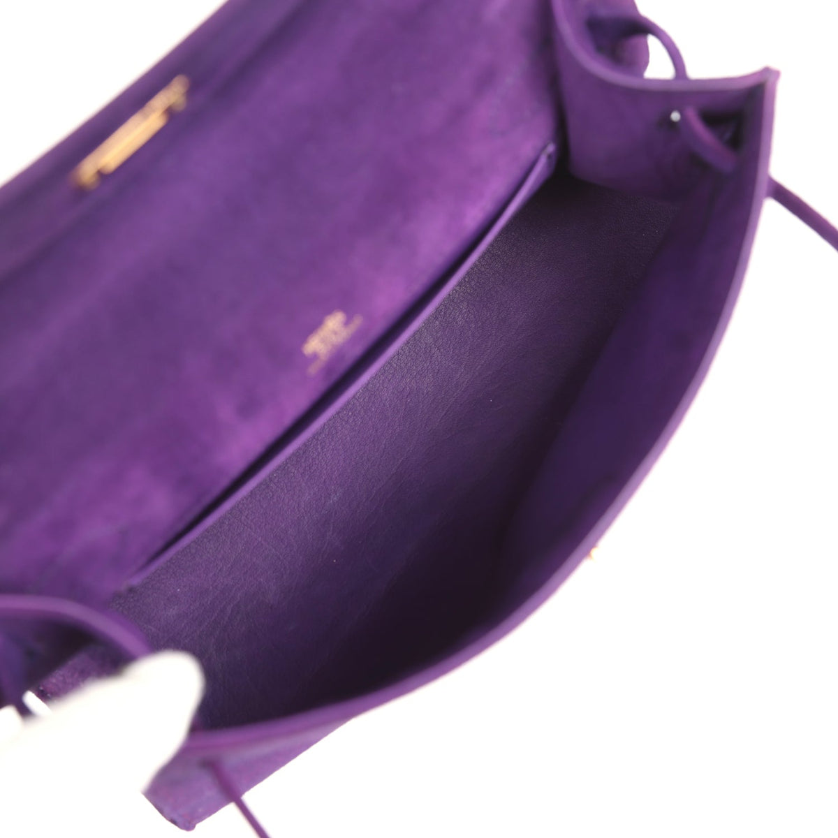 Vintage Kelly Pochette Violet Doblis Gold Hardware