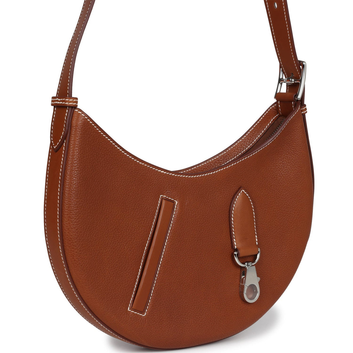 حقيبة P'tit Arcon Fauve Barenia Faubourg Palladium Hardware