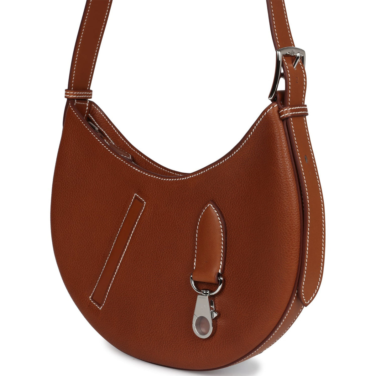 حقيبة P'tit Arcon Fauve Barenia Faubourg Palladium Hardware