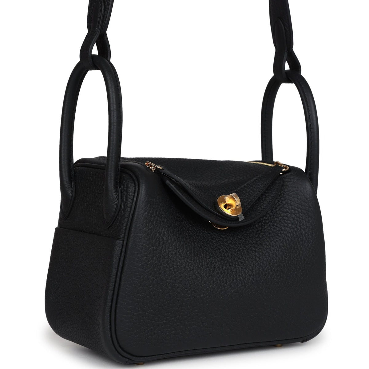 Mini Lindy II Black Clemence Gold Hardware
