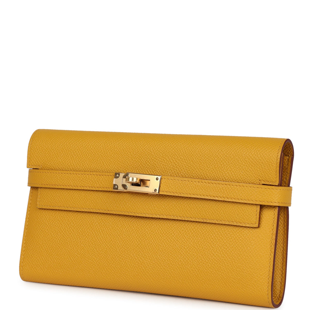 Kelly Long Wallet Jaune Ambre Epsom Gold Hardware