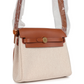 حقيبة Herbag Zip 20 ميني من قماش Toile H باللونين الإيكرو والبيج مع جلد Vache Hunter باللون الفوف وأجزاء معدنية من ذهب
