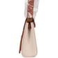 حقيبة Herbag Zip 20 ميني من قماش Toile H باللونين الإيكرو والبيج مع جلد Vache Hunter باللون الفوف وأجزاء معدنية من ذهب