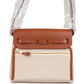 حقيبة Herbag Zip 20 ميني من قماش Toile H باللونين الإيكرو والبيج مع جلد Vache Hunter باللون الفوف وأجزاء معدنية من ذهب