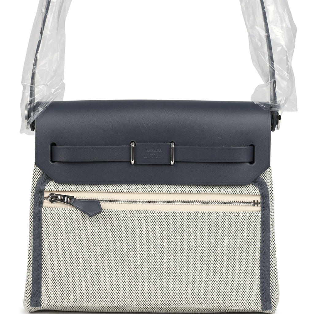 Herbag Zip 20 Mini Ecru وArdoise Toile H Canvas وArdoise Vache Hunter Palladium Hardware