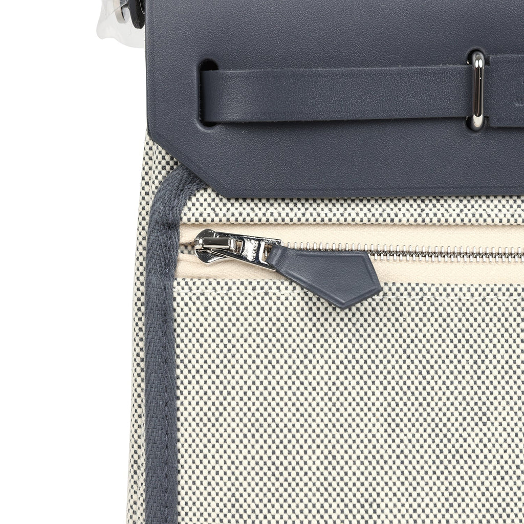 Herbag Zip 20 Mini Ecru وArdoise Toile H Canvas وArdoise Vache Hunter Palladium Hardware