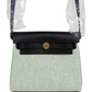 حقيبة Herbag Zip 20 ميني بلون إيكرو وأخضر موين من قماش Toile H وجلد Vache Hunter الأسود مع قطع معدنية من ذهب