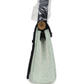 حقيبة Herbag Zip 20 ميني بلون إيكرو وأخضر موين من قماش Toile H وجلد Vache Hunter الأسود مع قطع معدنية من ذهب