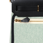حقيبة Herbag Zip 20 ميني بلون إيكرو وأخضر موين من قماش Toile H وجلد Vache Hunter الأسود مع قطع معدنية من ذهب