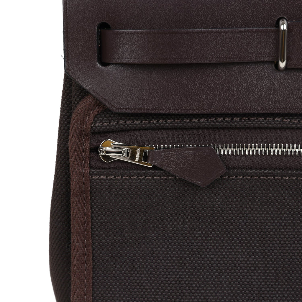 Herbag Zip 20 Mini Ebene Toile H Canvas and Vache Hunter Palladium Hardware