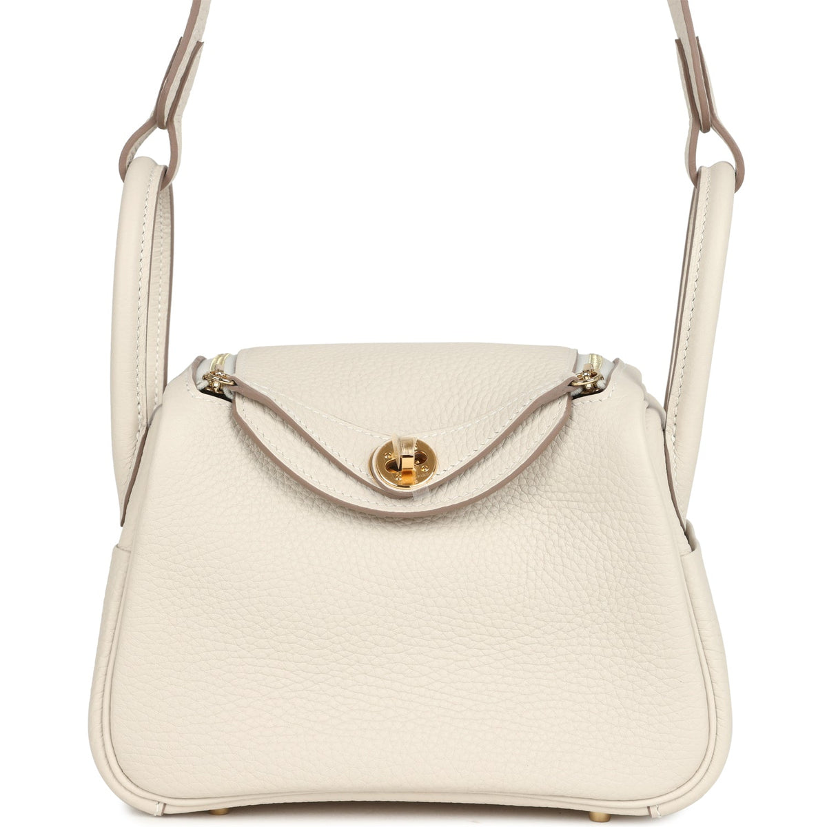 Mini Lindy II Craie Clemence Gold Hardware