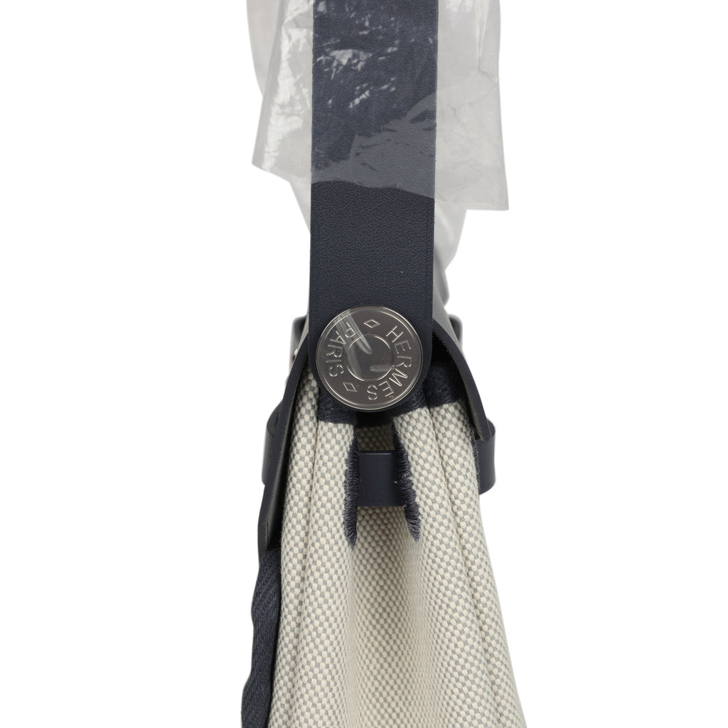 Herbag Zip 20 Mini Ecru وBleu Glacier Toile H Canvas وArdoise Vache Hunter Palladium Hardware