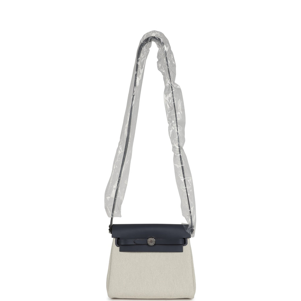 Herbag Zip 20 Mini Ecru وBleu Glacier Toile H Canvas وArdoise Vache Hunter Palladium Hardware
