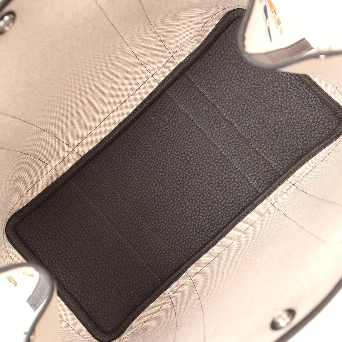 Garden Party 36 Electrique Ecru and Beige Multi Toile H and Ebene Negonda Palladium Hardware