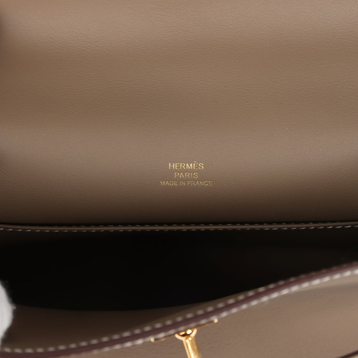 Kelly Pochette Etoupe Swift Gold Hardware