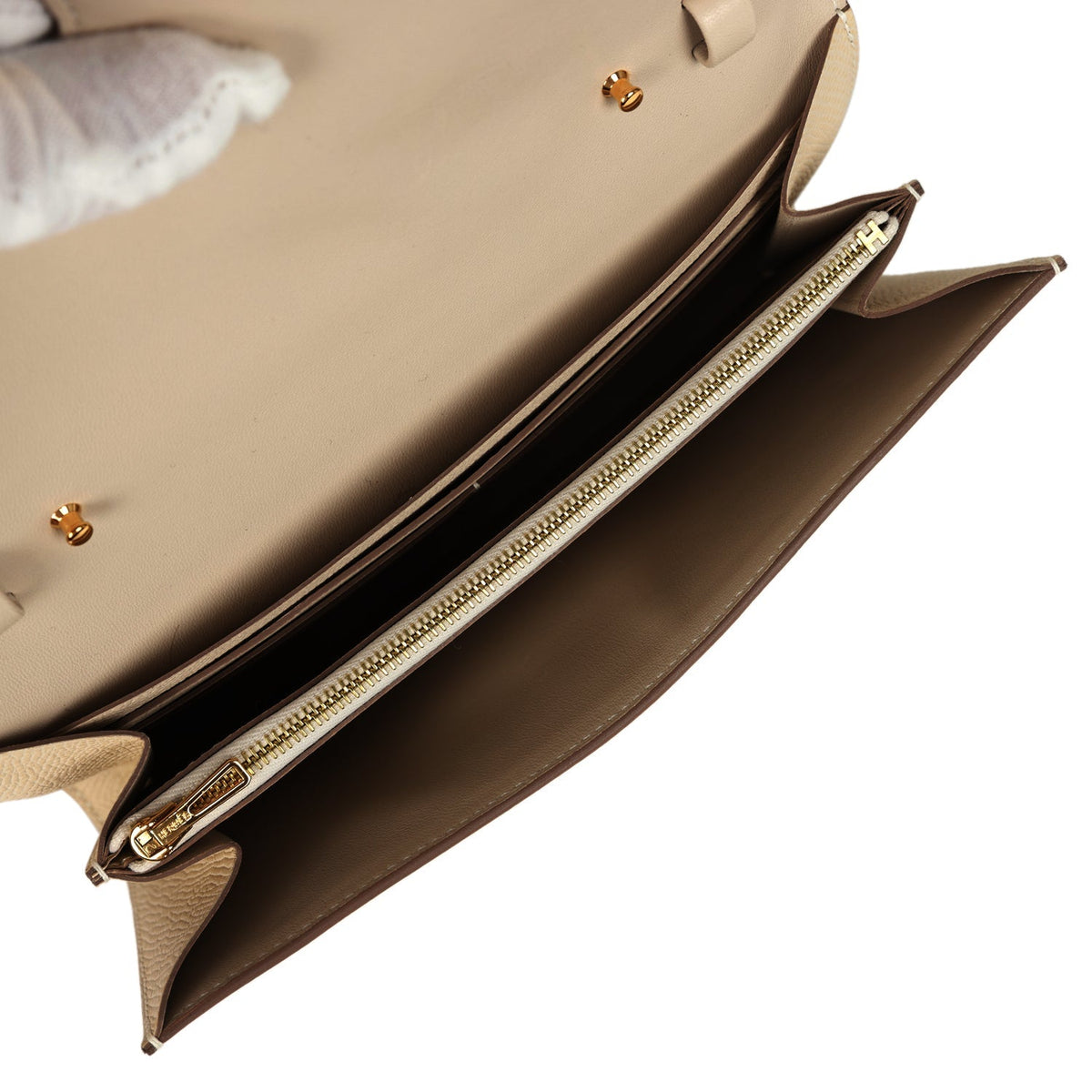 Constance To Go Wallet Craie Epsom Gold Hardware