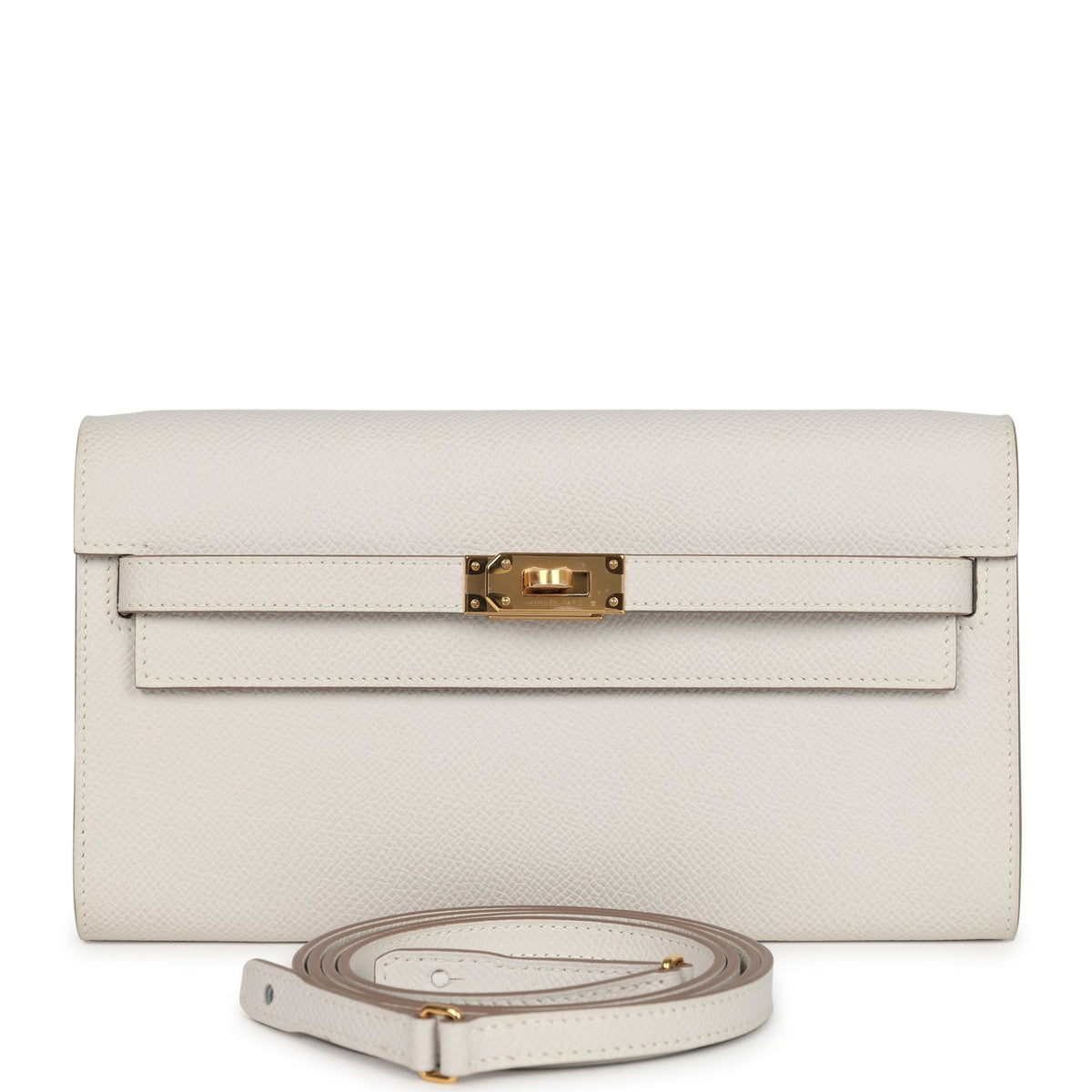 Kelly Wallet To Go Gris Pale Epsom Gold Hardware